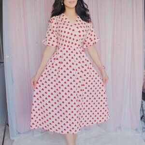 Heart Midi Dress short sleeve